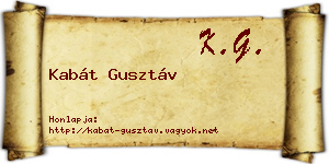 Kabát Gusztáv névjegykártya