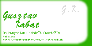 gusztav kabat business card